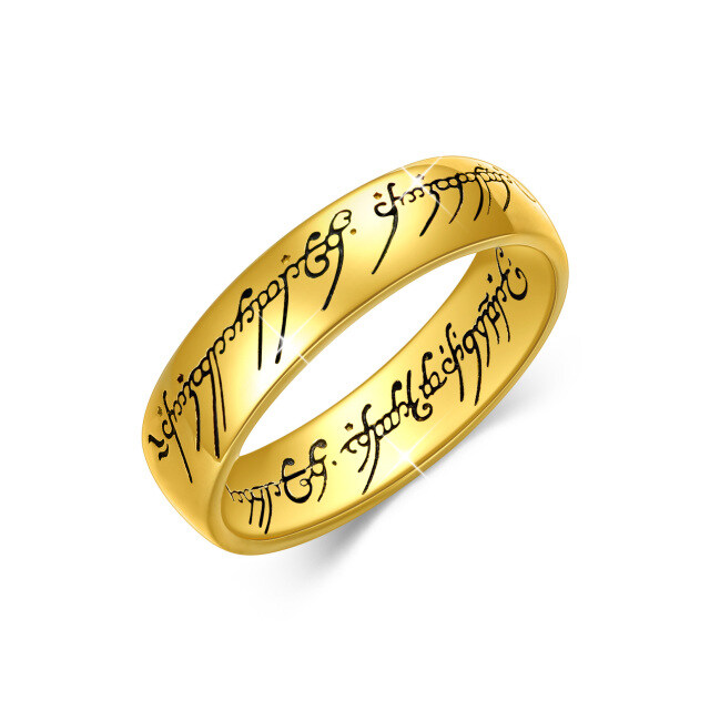 Sterling Silver with Yellow Gold Plated Round Circle Ring-0