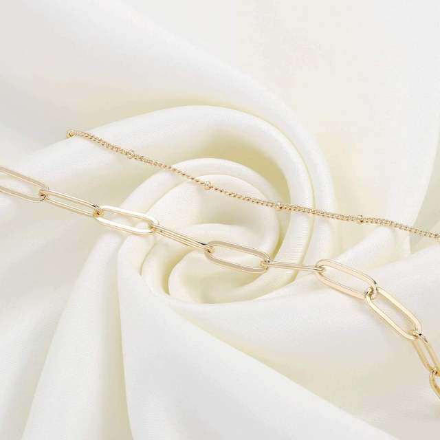 925 prata esterlina em camadas pulseira clipe link corrente jóias presentes para mulheres meninas-4
