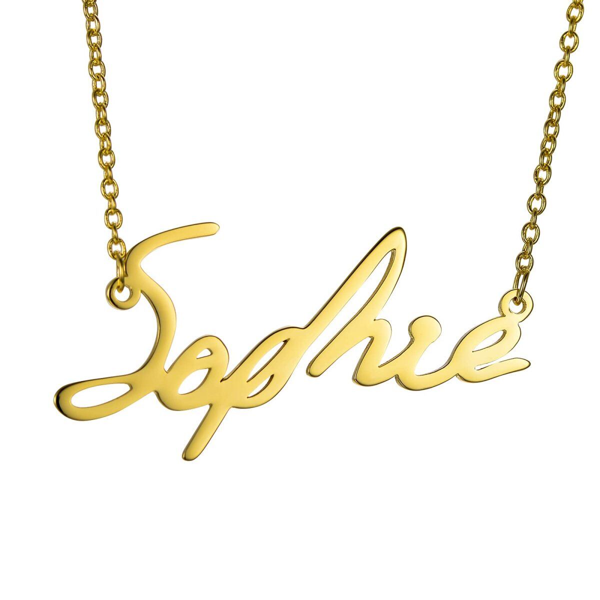 10K Gold Classic Name Pendant Necklace-1