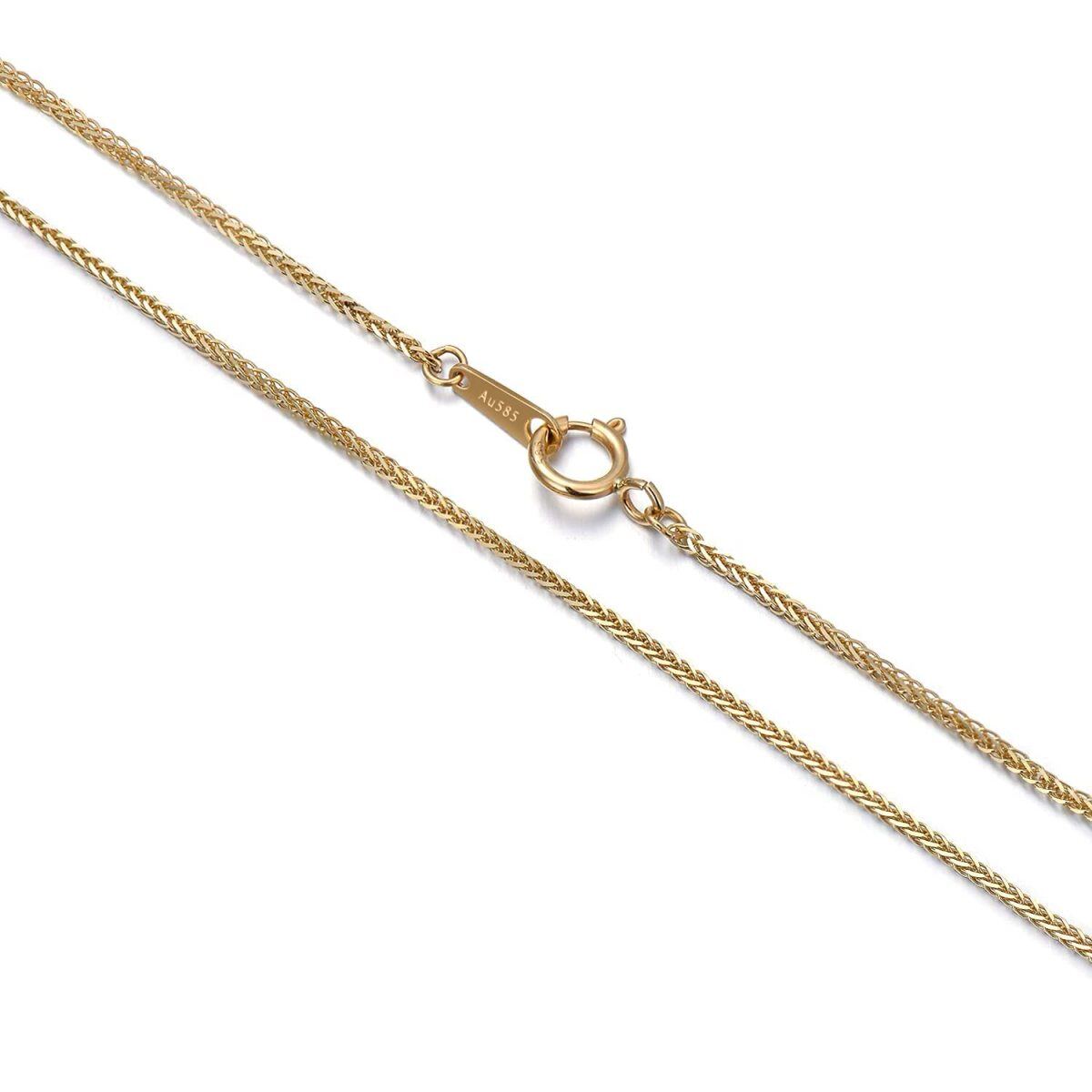 14K Gold Wheat Chain Necklace-1