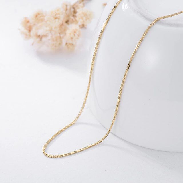 14K Gold Wheat Chain Necklace-1