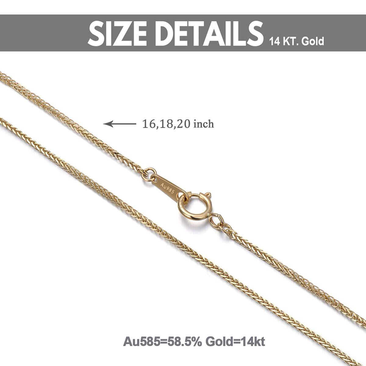 14K Gold Wheat Chain Necklace-4
