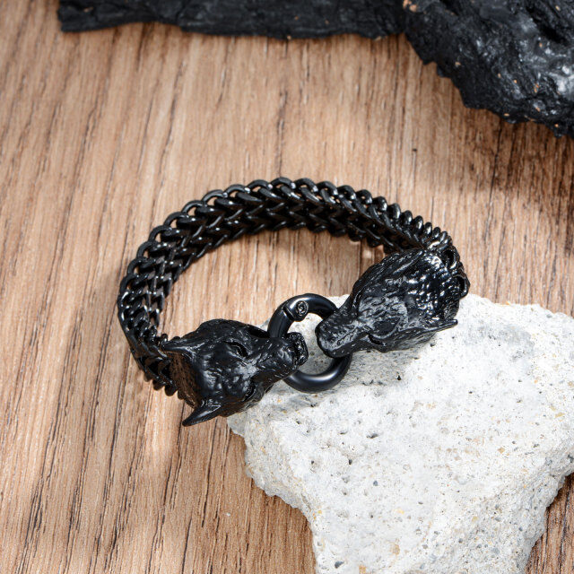 Stainless Steel with Black Color Plated Dragon Chain Bracelet for Men-2