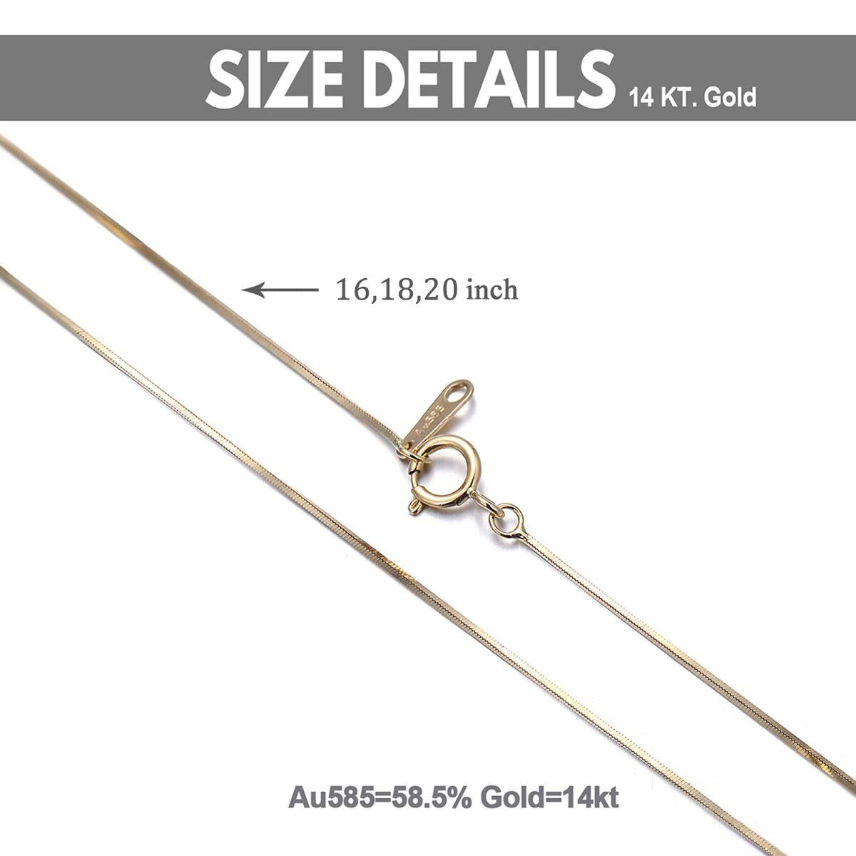 Collar de cadena de serpiente de oro de 14 quilates-4