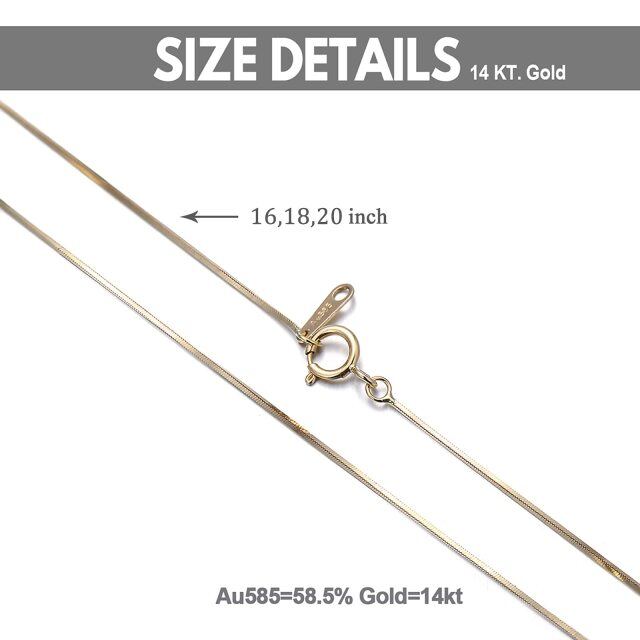 14K Gold Schlangenkette Halskette-3