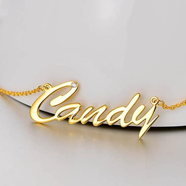 10K Gold Classic Name Pendant Necklace-1