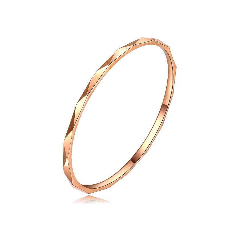 10K Rose Gold Runder stapelbarer Ring-1