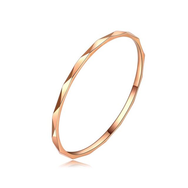 10K Rose Gold Runder stapelbarer Ring-0