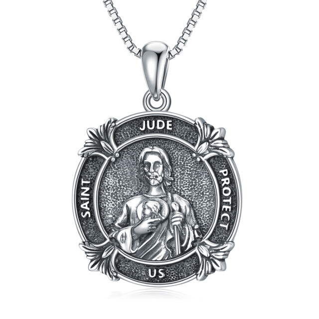 Collana con ciondolo San Giuda in argento sterling-1