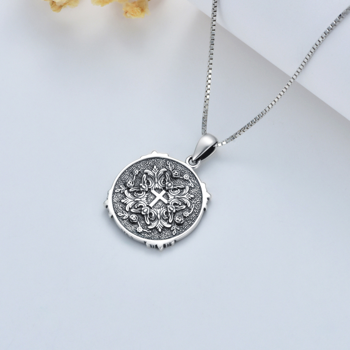 Sterling Silver Saint Jude Pendant Necklace-4