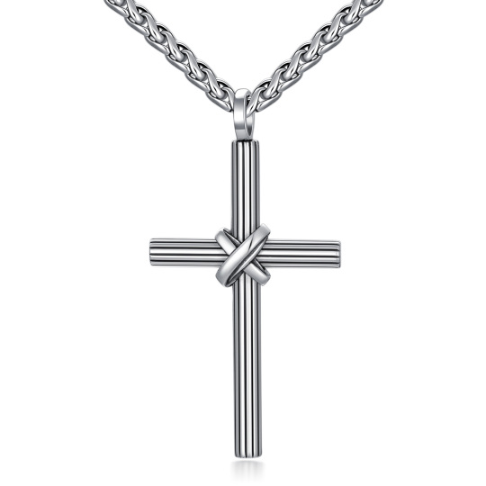 Srebrny naszyjnik z krzyżem dla mężczyzn
