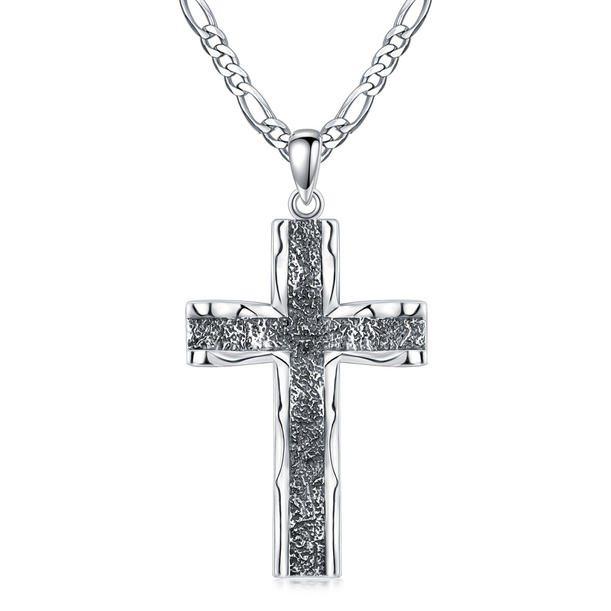 Collier en argent sterling avec pendentif en forme de croix pour hommes-1