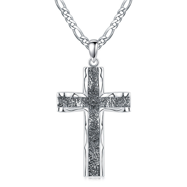 Collier en argent sterling avec pendentif en forme de croix pour hommes-0