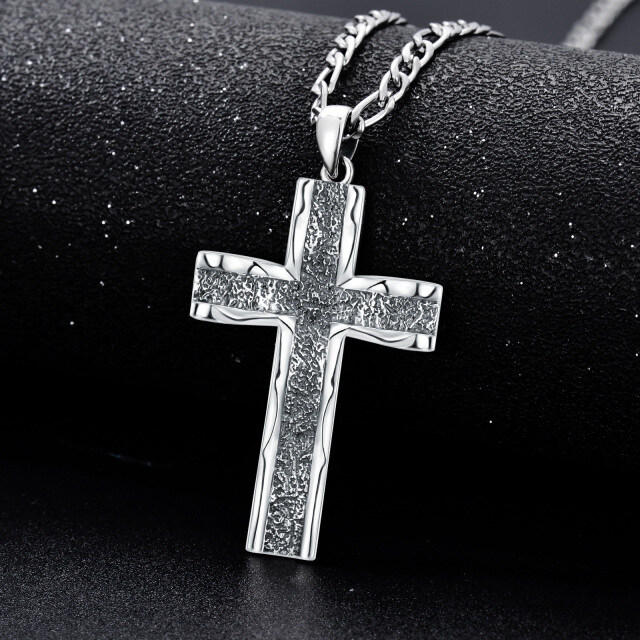Sterling Silver Cross Pendant Necklace for Men-2