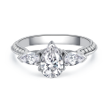 wholesale S925 Sterling Silver Wedding Ring With Pear And Marquise Diamond Accents Elegant Bridal Jewelry Design For Special Occasions-0-4