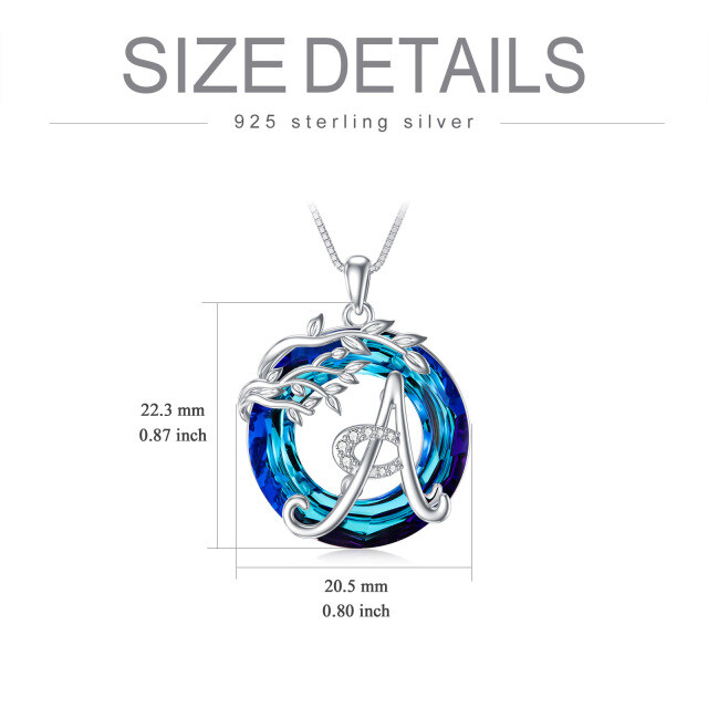 Sterling Silver Crystal Tree Of Life Pendant Necklace-4