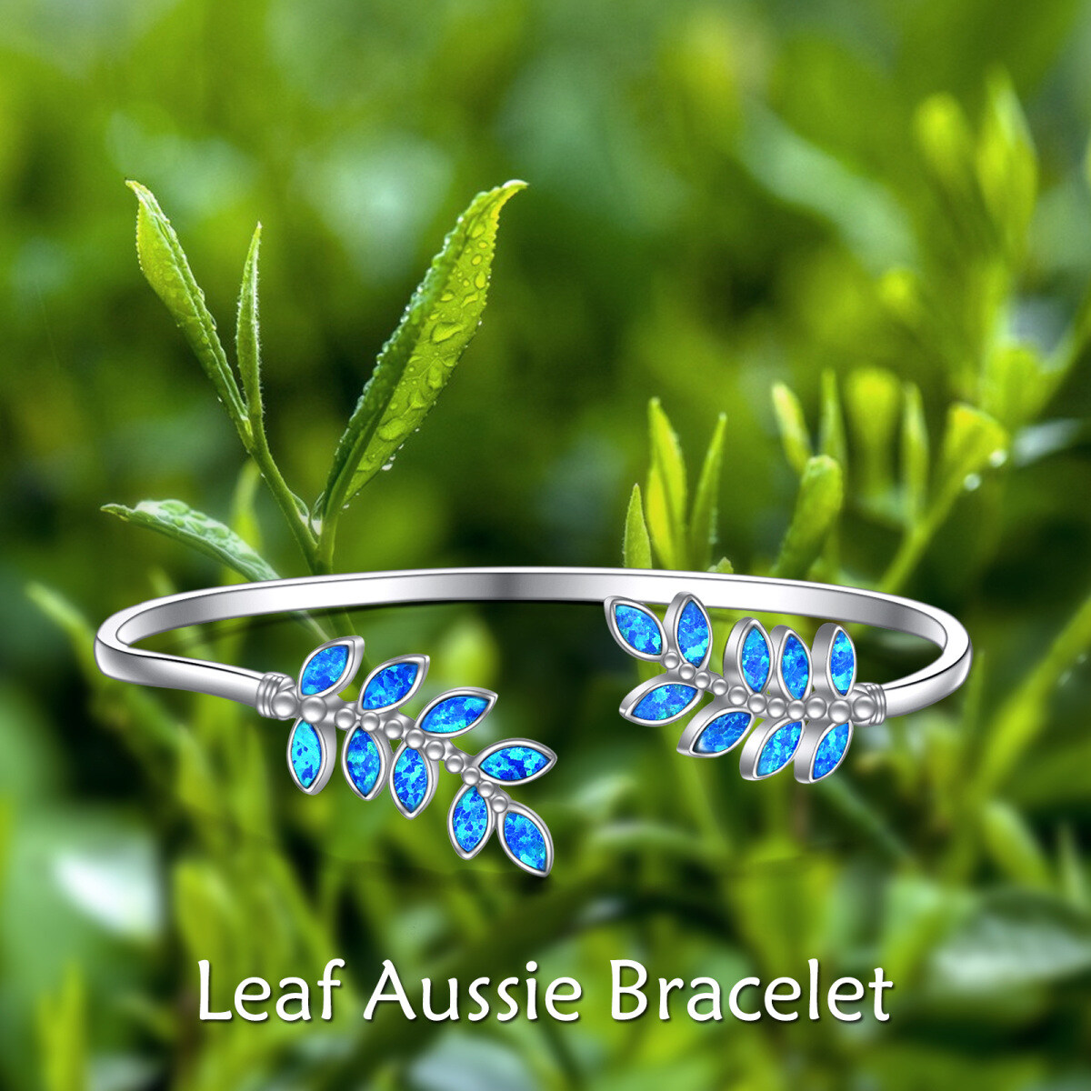 Bracelet en argent sterling avec pendentif feuilles d'opale et arbre de vie-6