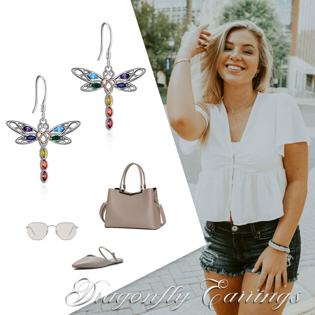  Dragonfly Earrings for Women Sterling Silver -1