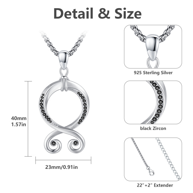 Sterling Silver Cubic Zirconia Viking Troll Cross Pendant Necklace-6