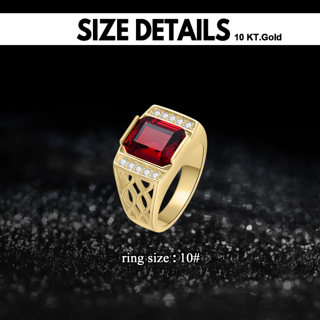 10K Gold Zircon Couple Signet Ring-2