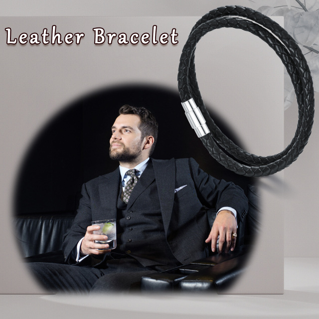 Sterling Silver Layerered Bracelet for Men-5