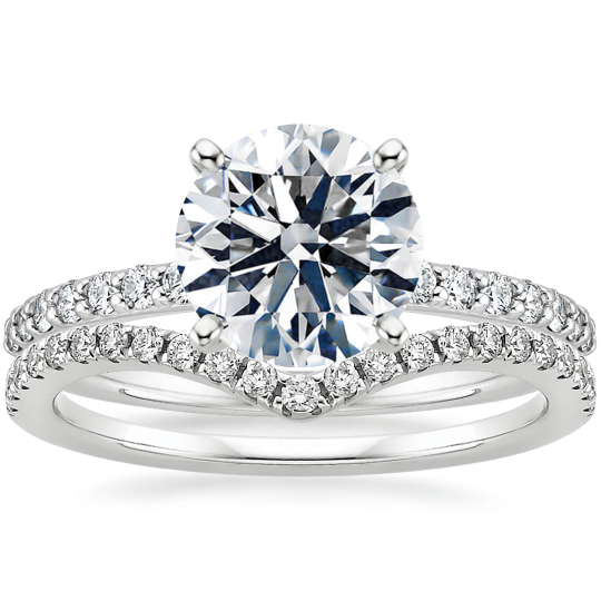 10K White Gold Moissanite Wedding Ring