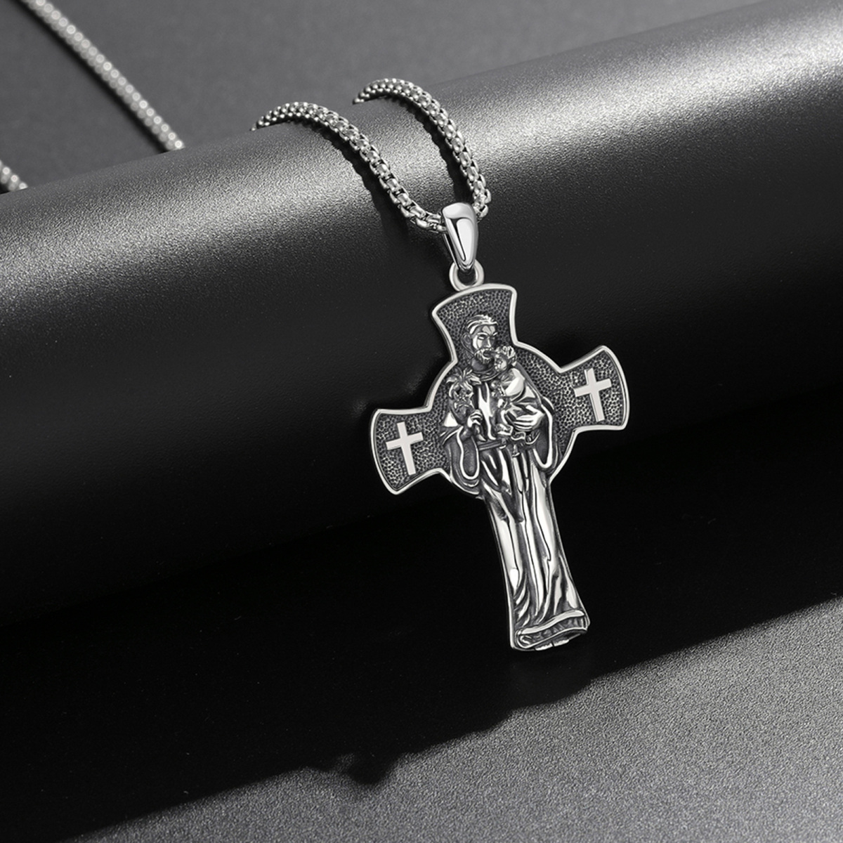 Sterling Silver Cross Pendant Necklace-5