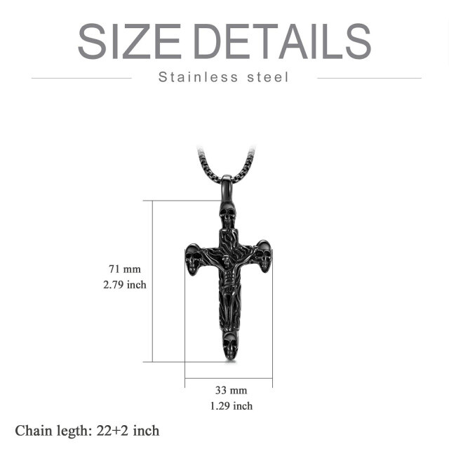 Stainless Steel Cross Crucifix Pendant Jesus Necklace Is a Gift of Jewellery for Husbands Men and Boys-Copy-XsIB-4