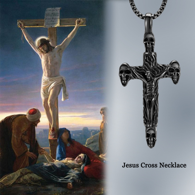 Stainless Steel Cross Crucifix Pendant Jesus Necklace Is a Gift of Jewellery for Husbands Men and Boys-Copy-XsIB-5