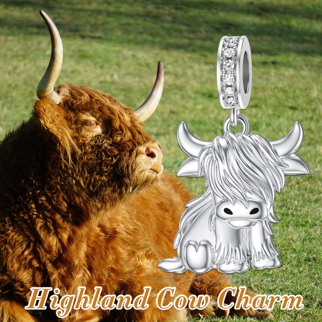 Encantos de vaca Highland para pulseiras colar Highland Cow Bead-4