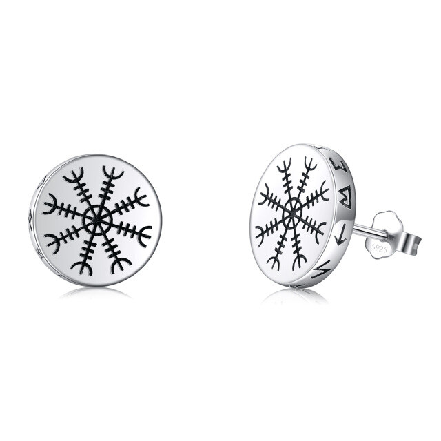 Sterling Silver Snowflake Stud Earrings-2