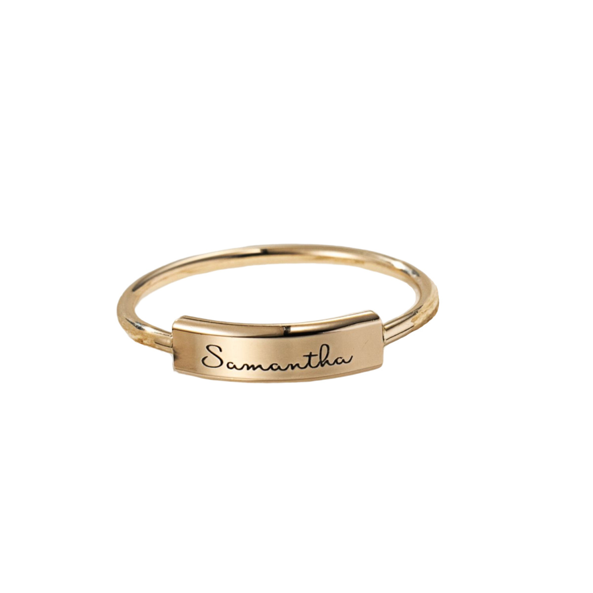 10K Gold Personalized Engraving Signet Ring-1