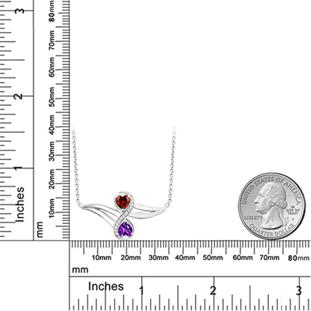 Colar com pingente de zircônia cúbica em ouro branco 18K-4