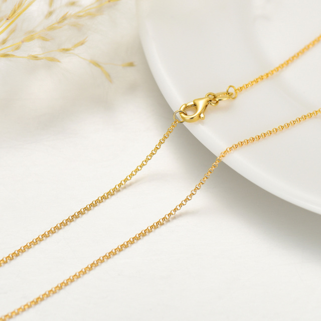 14K Gold Rolo Chain Necklace-3