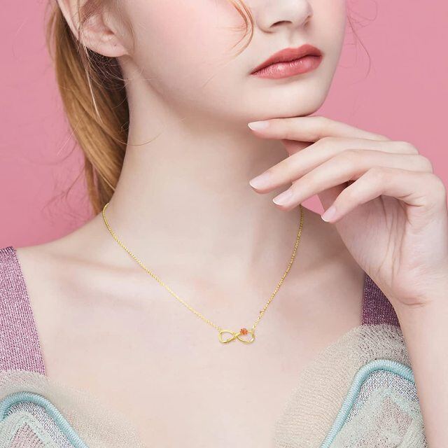 Collana con ciondolo con simbolo della rosa e dell'infinito in oro e oro rosa 14K-2