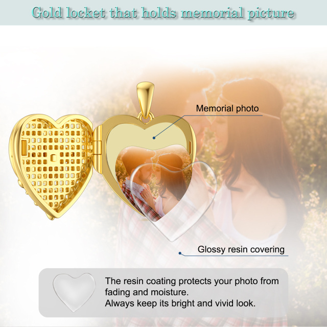 Collar Portafotos Personalizado en Plata de Ley con baño de Oro Amarillo Abejas-4