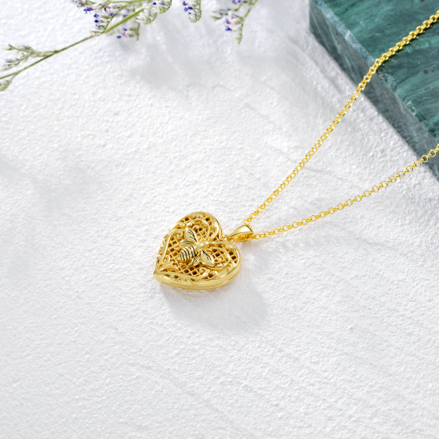10K Yellow Gold Plated Bees Pendant Necklace-2
