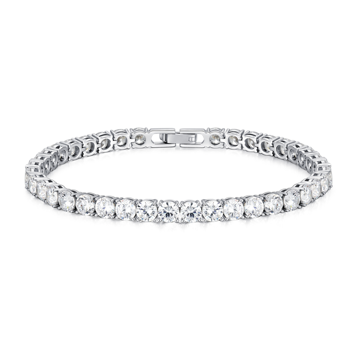 Sterling Silver Moissanite Chain Bracelet-1