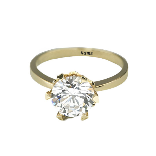 10K Gold Circular Shaped Moissanite Wedding Ring