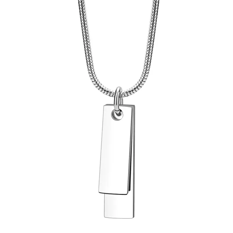 Sterling Silver Personalized Engraving Pendant Necklace for Men