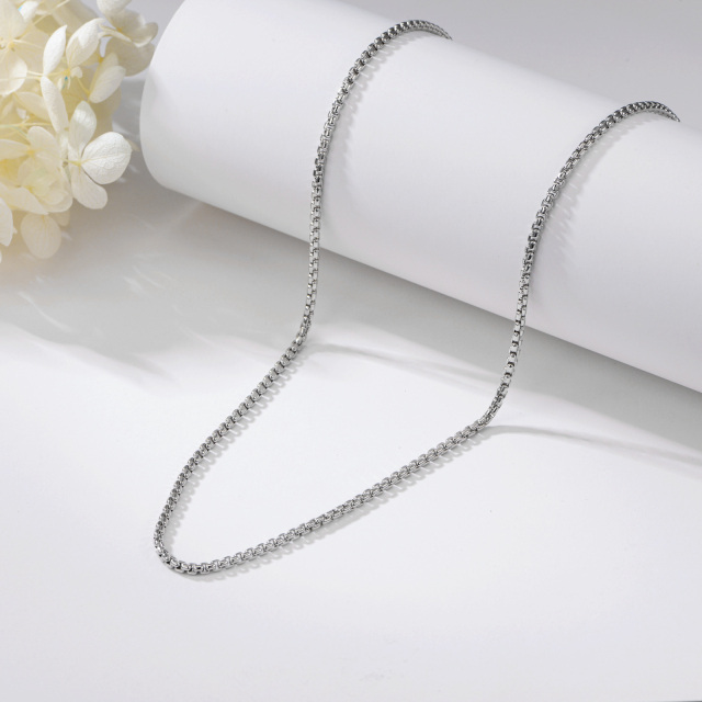 Sterling Silver Round Chain Necklace-3