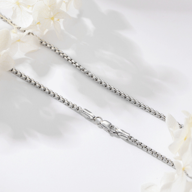 Sterling Silver Round Chain Necklace-4