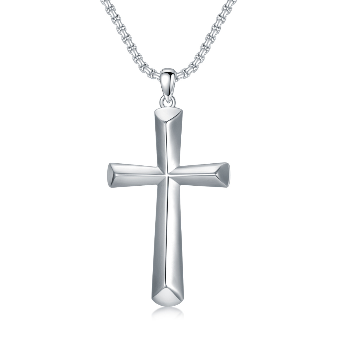 Sterling Silver Cross Pendant Necklace-1