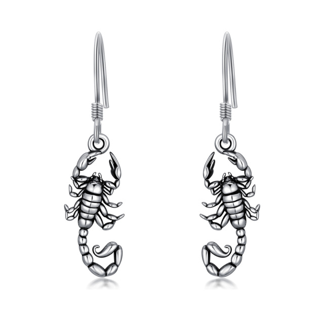 Pendants d'oreilles Scorpion en argent sterling-0