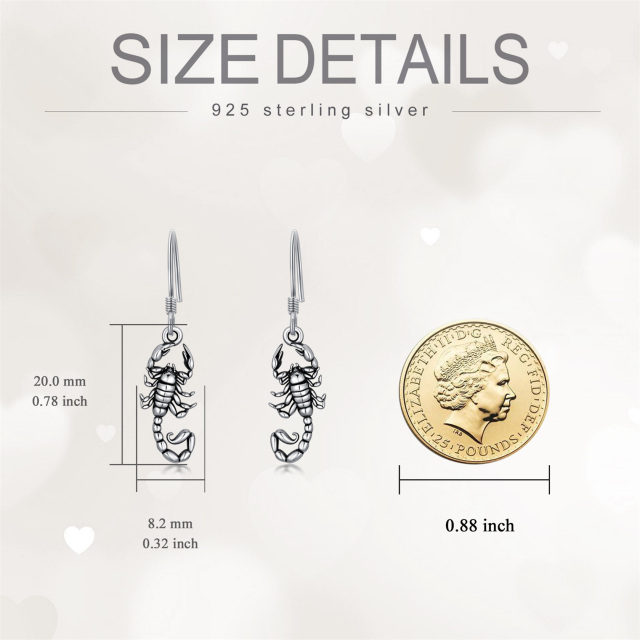 Sterling Silver Scorpio Drop Earrings-4