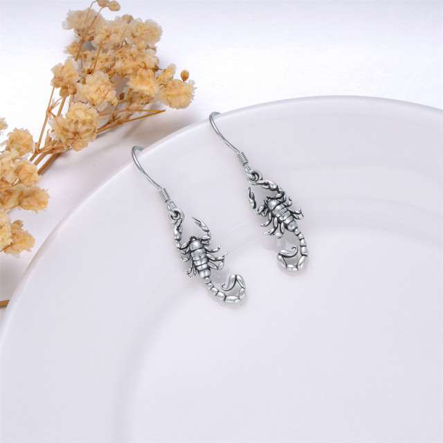 Pendants d'oreilles Scorpion en argent sterling-3