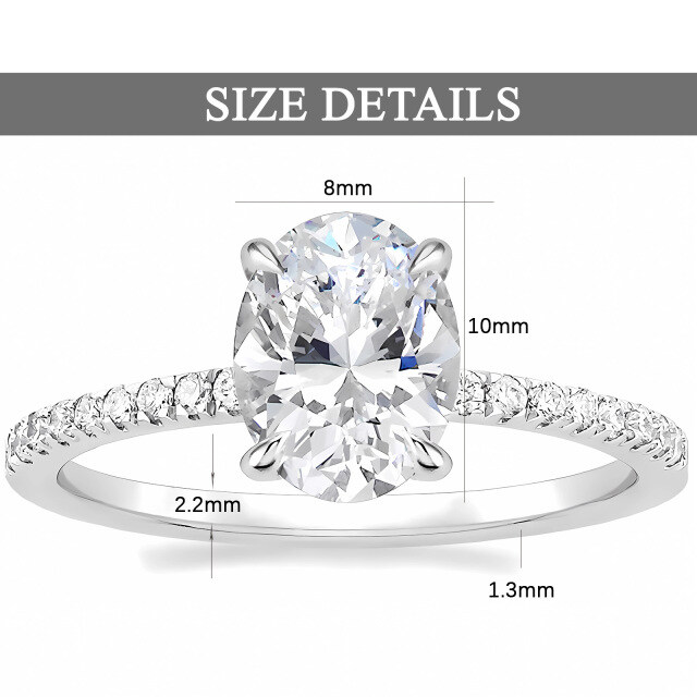 Bague Moissanite ovale en or 10K-3