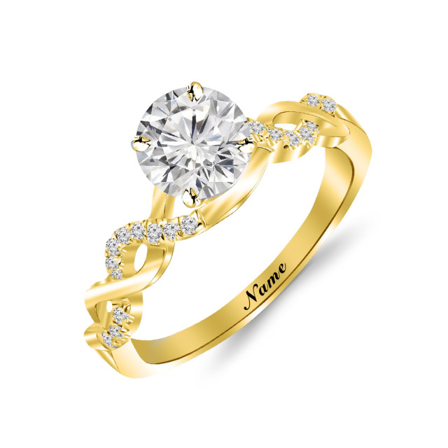 14K Gold Moissanite Couple Wedding Ring-2