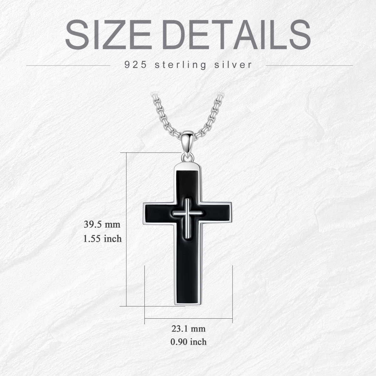 Sterling Silver Cross Pendant Necklace for Men-6