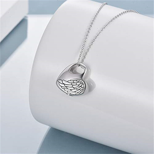 Sterling Silver Father & Daughter Urn Necklace for Ashes with Engraved Word-5